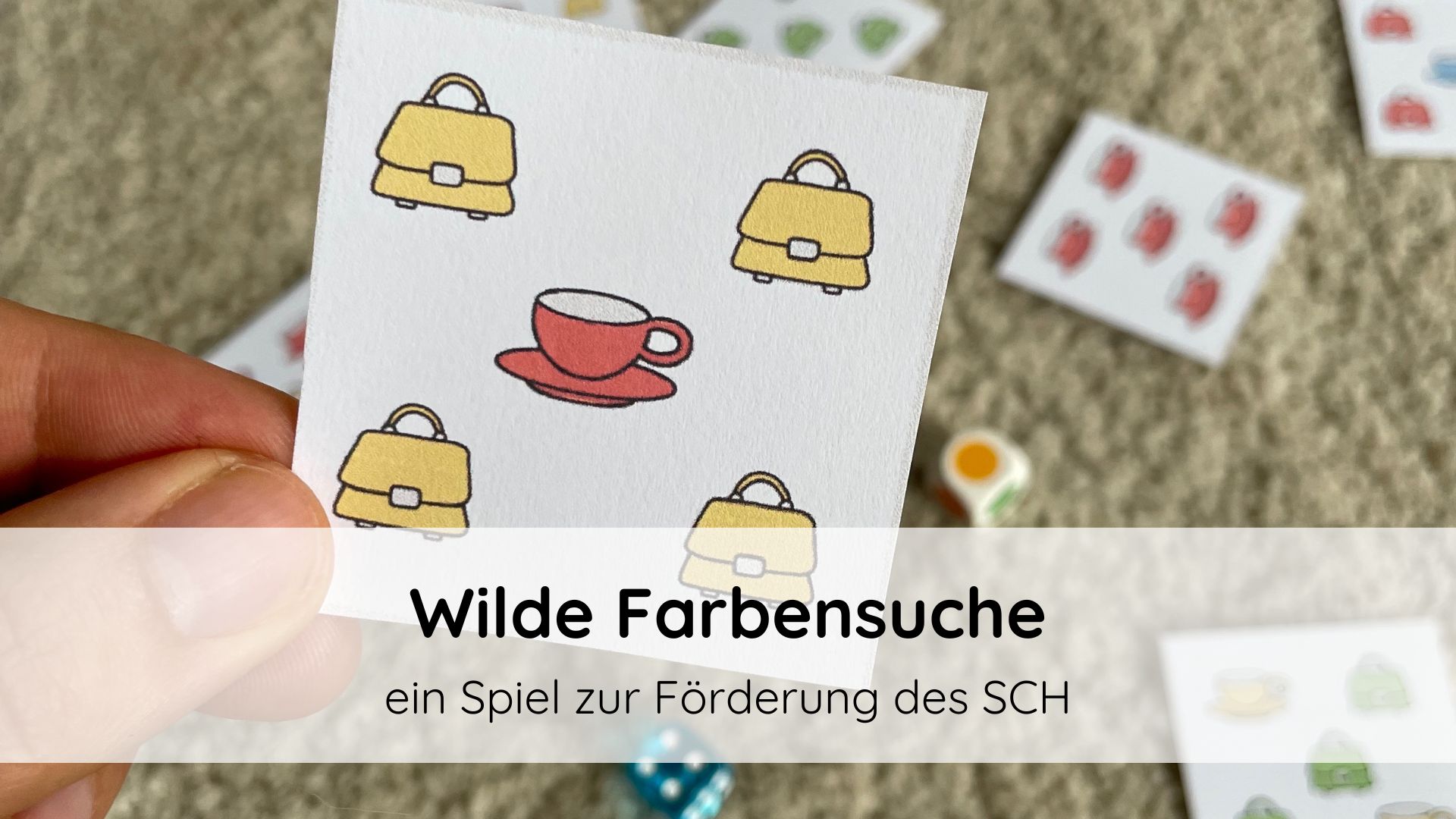 Farbensuche, ein Logopädie-Spiel zur Förderung des SCH Schetismus