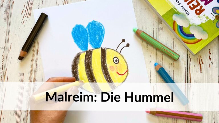 Malreim Die Hummel aus dem Buch Reimen, Malen, Sprechen lernen von Wiebke Schomaker