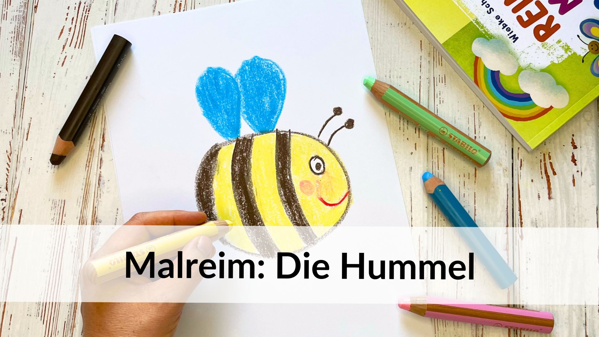 Malreim Die Hummel aus dem Buch Reimen, Malen, Sprechen lernen von Wiebke Schomaker